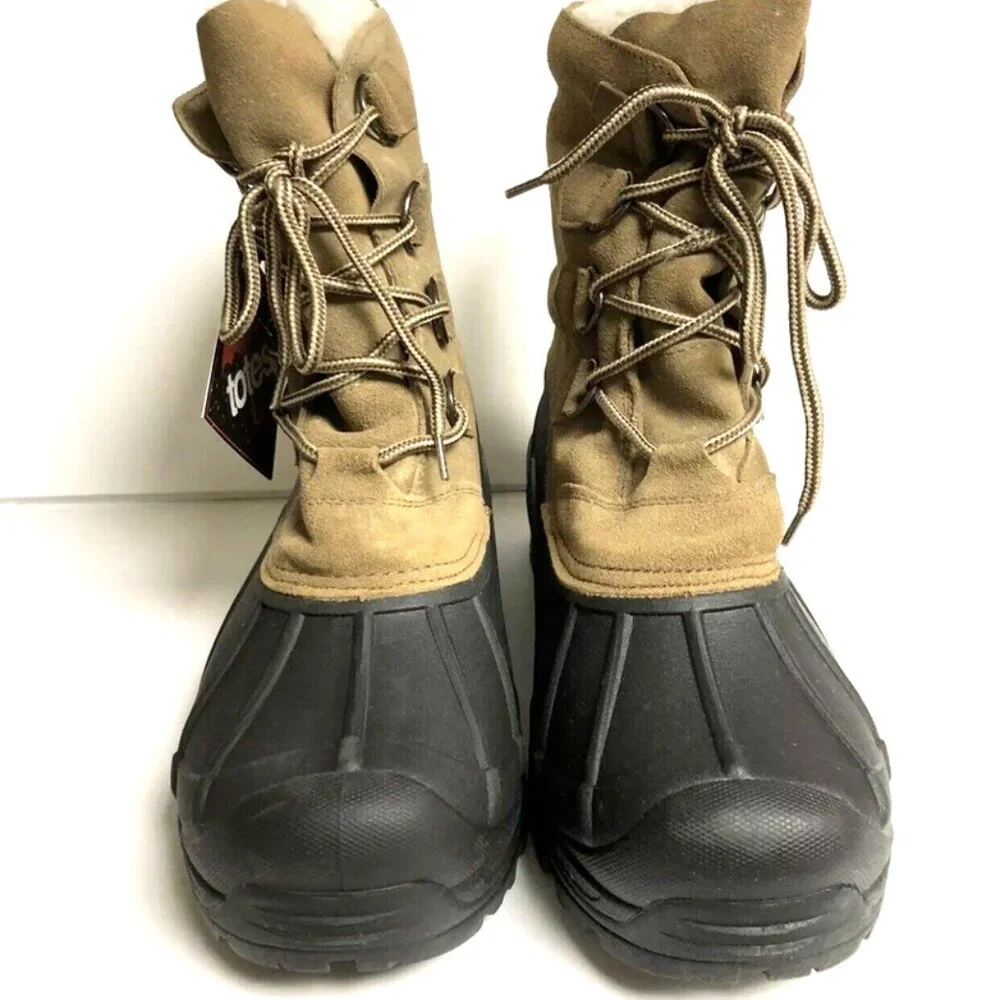 Totes Men's Arnold, Tan Winter Boots, Size 12 M